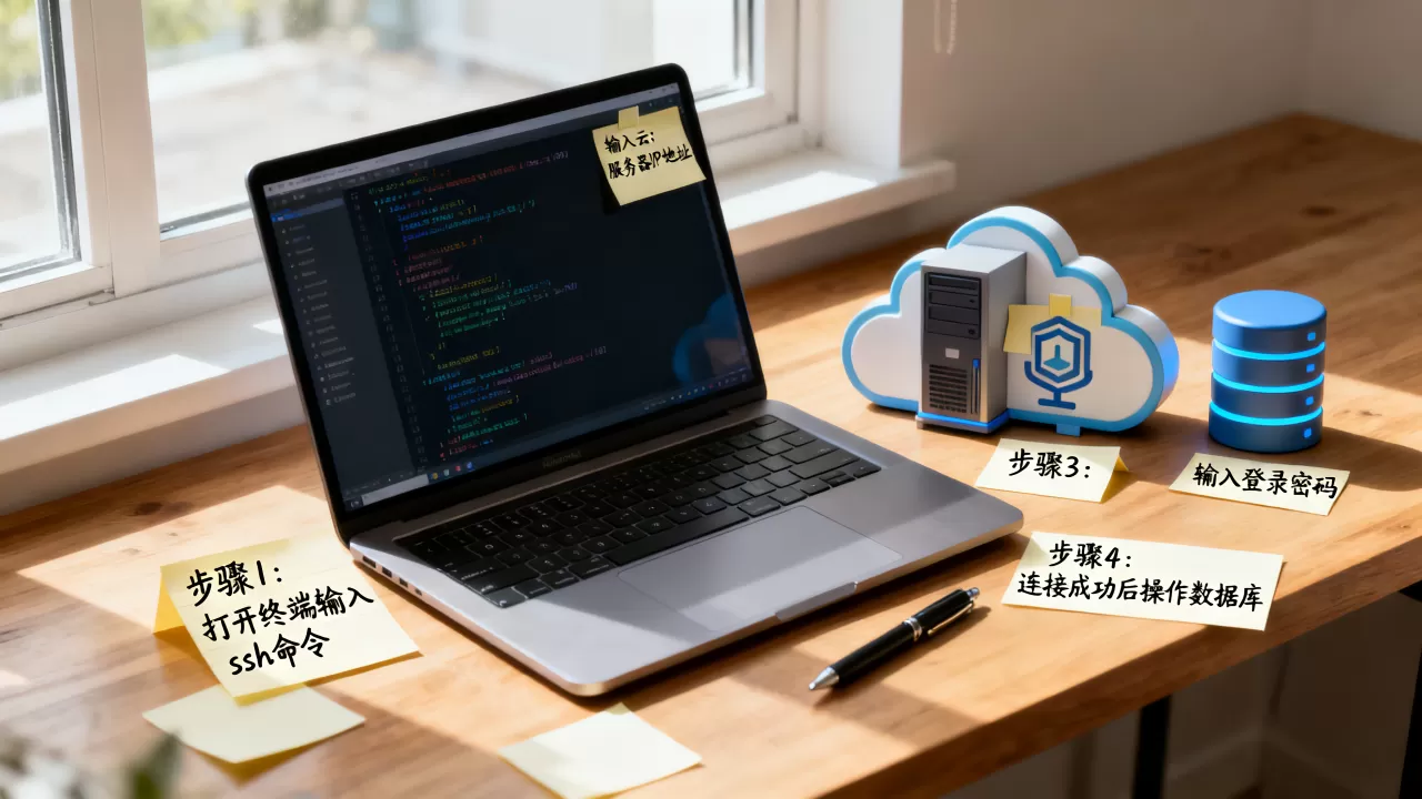 如何通过SSH访问云服务器数据库，操作步骤是什么？