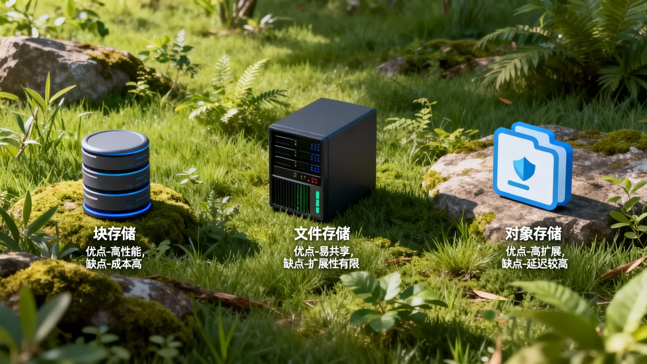 分布式存储的几个类型包括哪些？，各有什么优缺点？
