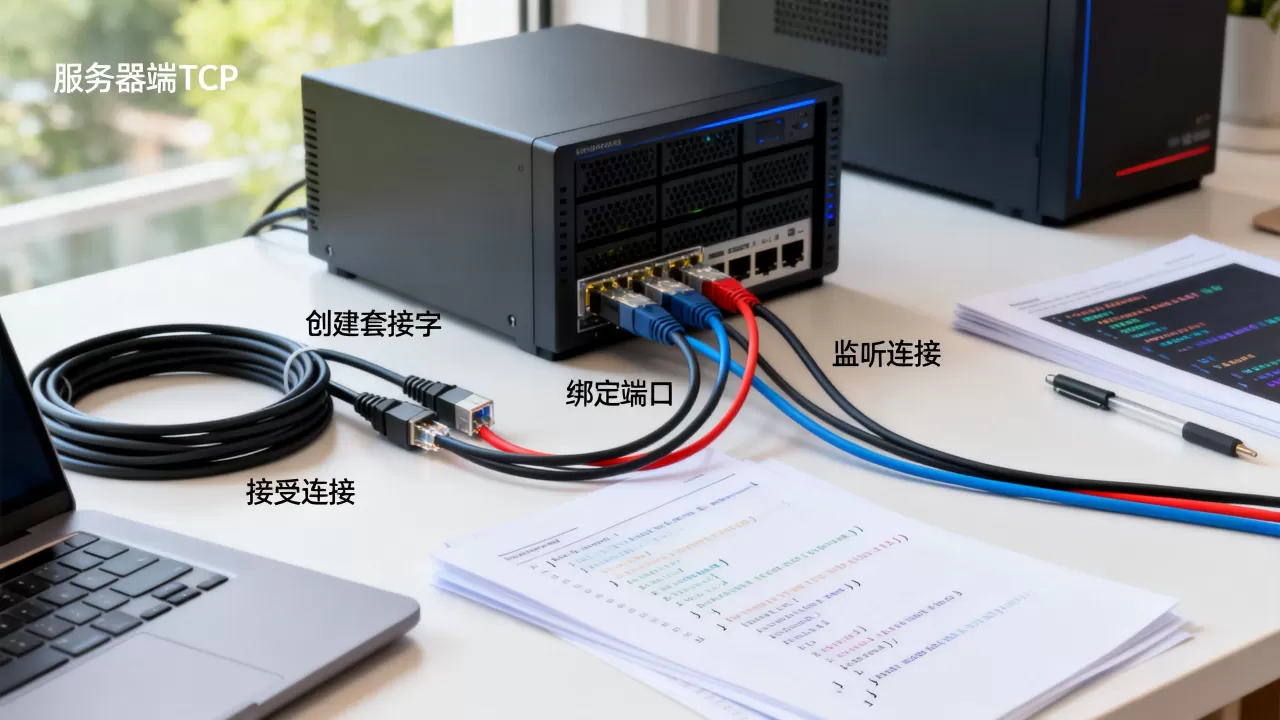 服务器端TCP通信实例怎么做?,有哪些步骤? 服务器端TCP通信实例怎么做?,有哪些步骤?