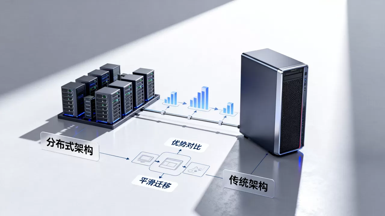 分布式架构相比传统架构有什么优势？，如何实现平滑迁移？