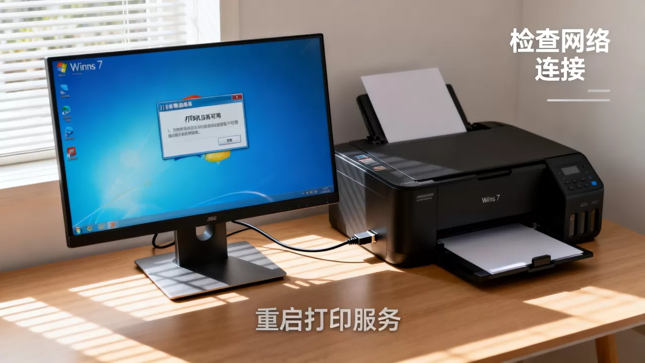 为什么Win7系统打印机服务器不可用？，怎么办