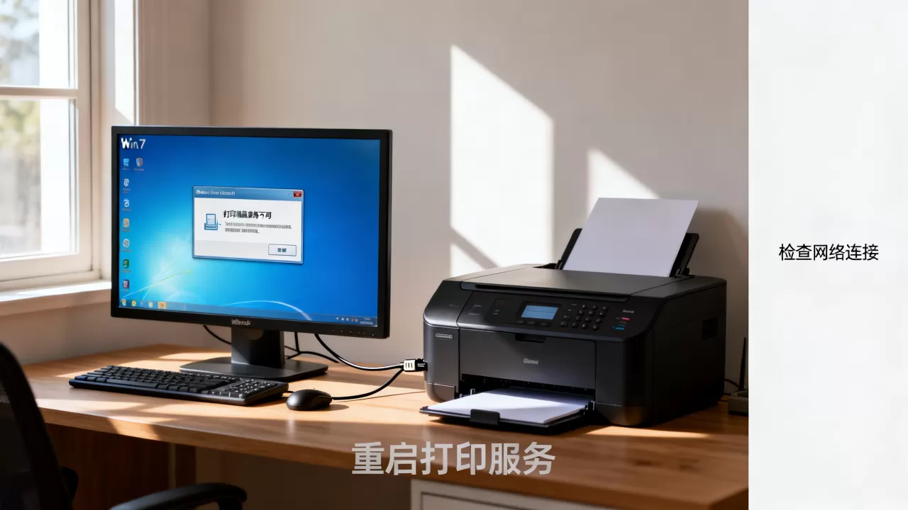 为什么Win7系统打印机服务器不可用？，怎么办