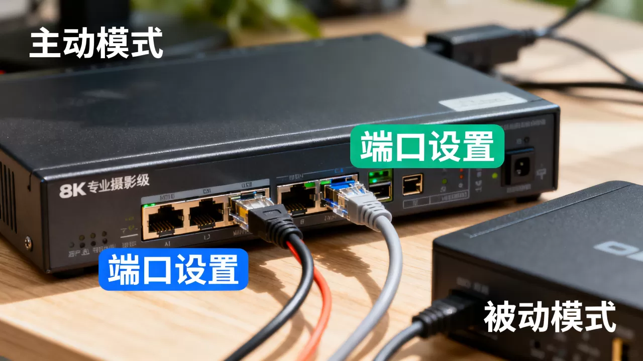 FTP服务器的两种模式是什么，怎么设置？