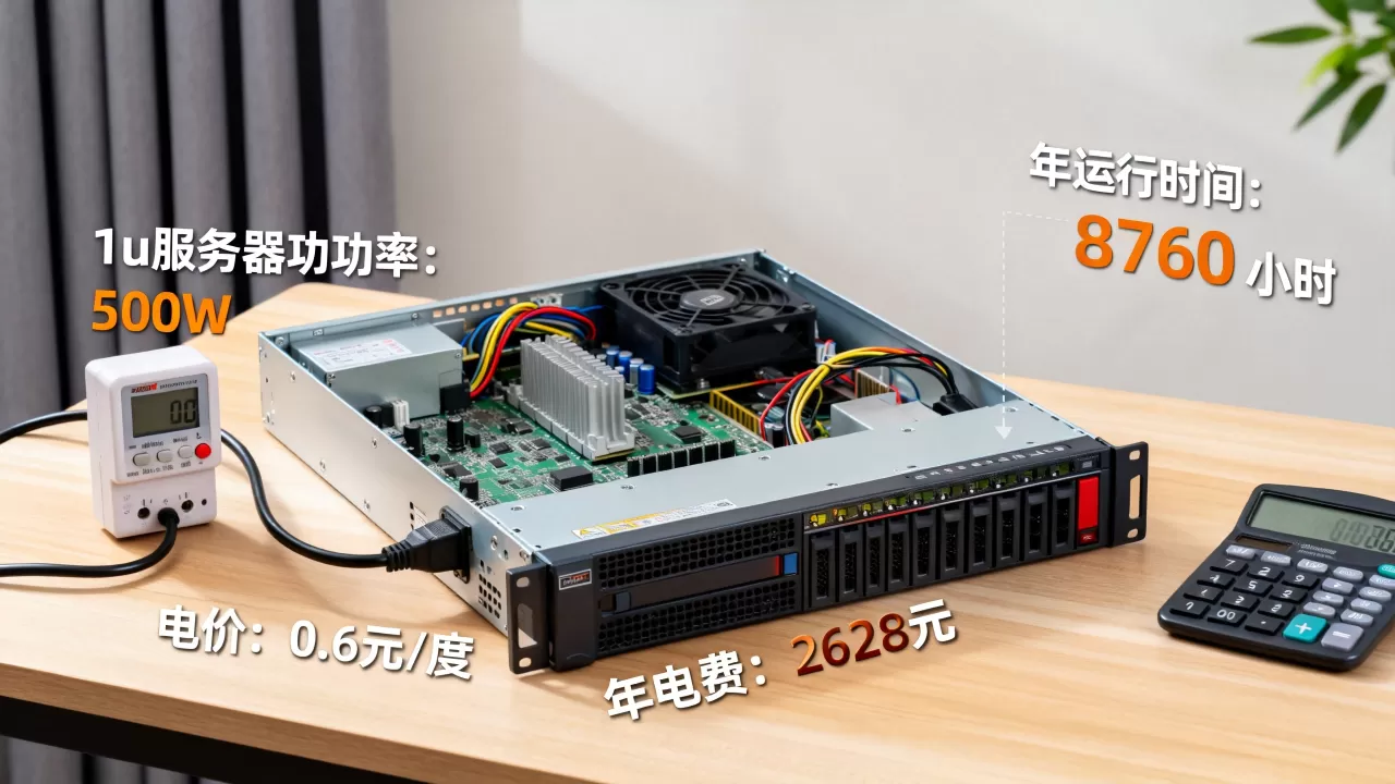 1u服务器一年耗电多少钱？，服务器电费怎么算？