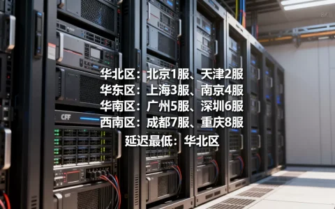 CF四个大区分别有哪些服务器？,哪个区延迟最低？