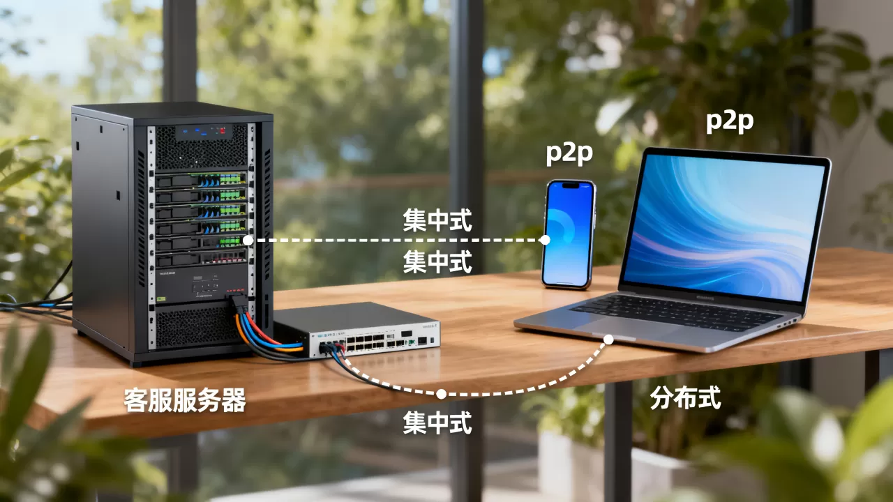 你知道客服服务器方式与p2p有哪些例子吗？有什么区别？