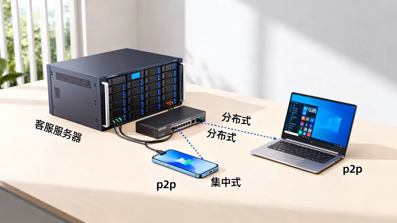 你知道客服服务器方式与p2p有哪些例子吗？有什么区别？