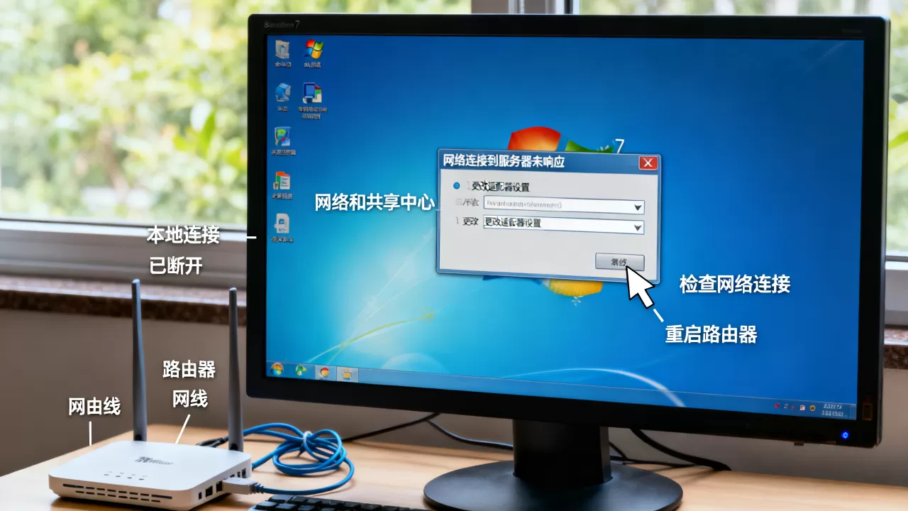 win7电脑设置网络连接到服务器未响应怎么办?,是什么原因 win7电脑设置网络连接到服务器未响应怎么办?,是什么原因