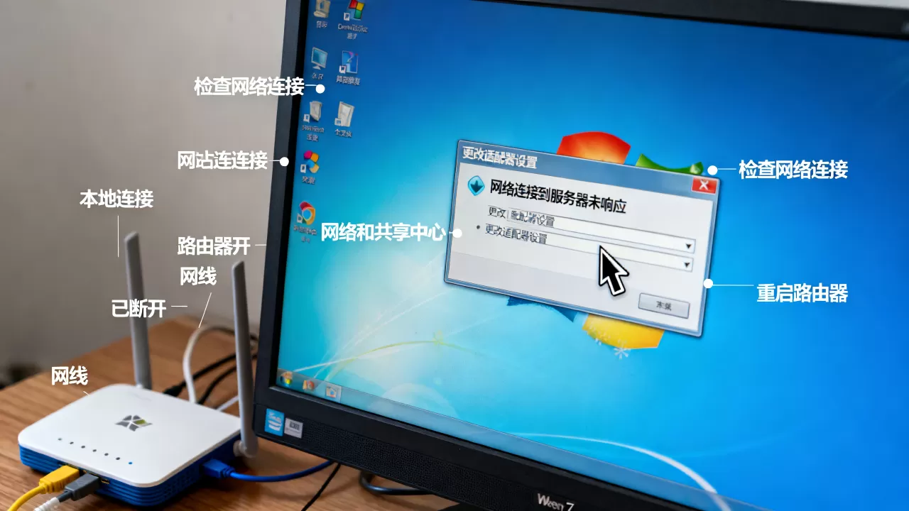 win7电脑设置网络连接到服务器未响应怎么办?,是什么原因 win7电脑设置网络连接到服务器未响应怎么办?,是什么原因