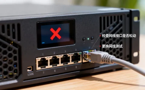 服务器插网线显示红叉是什么原因？，怎么解决？