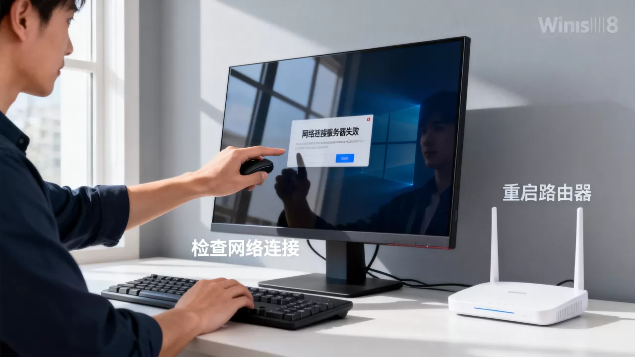 Win8界面网络连接服务器失败怎么办，网络连接怎么解决