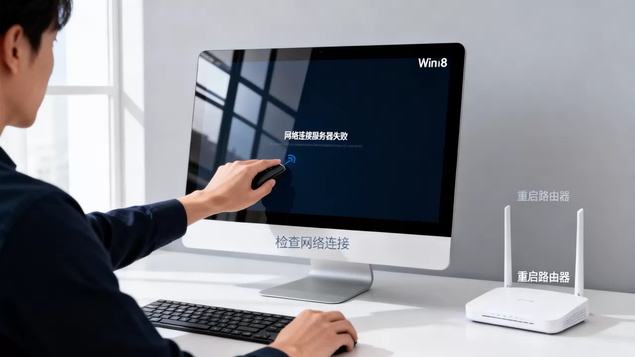 Win8界面网络连接服务器失败怎么办，网络连接怎么解决