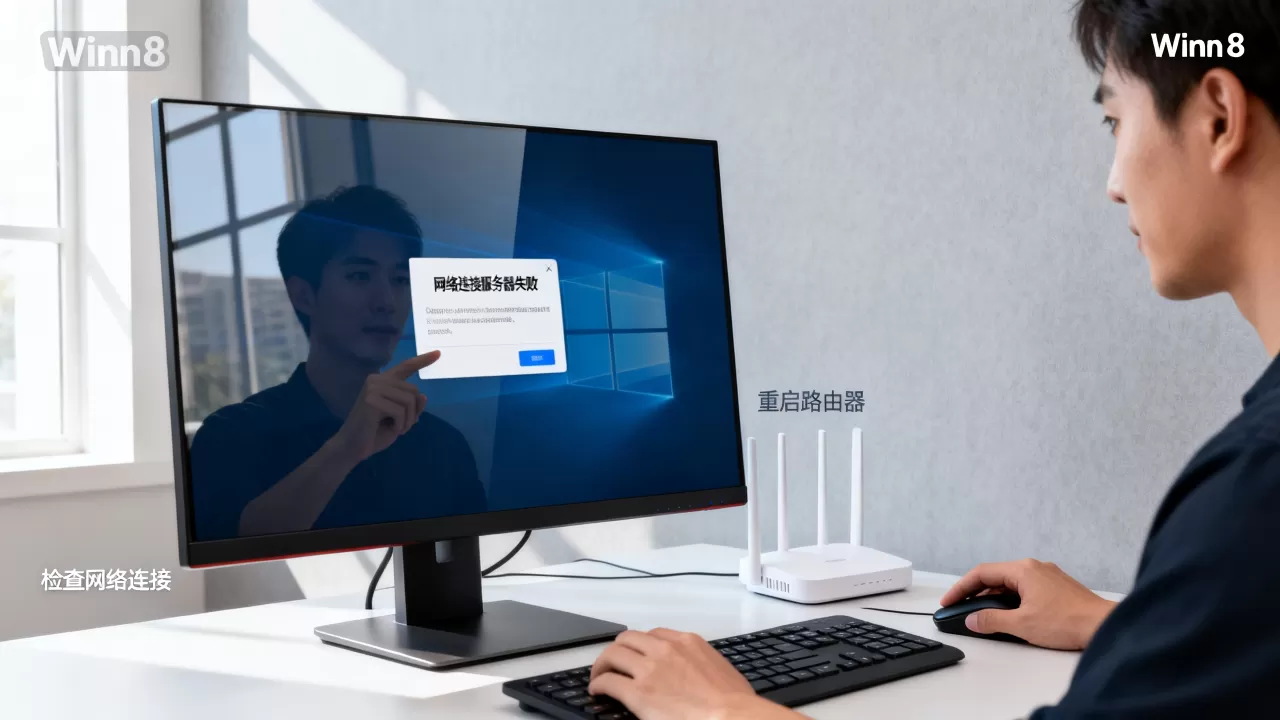 Win8界面网络连接服务器失败怎么办，网络连接怎么解决