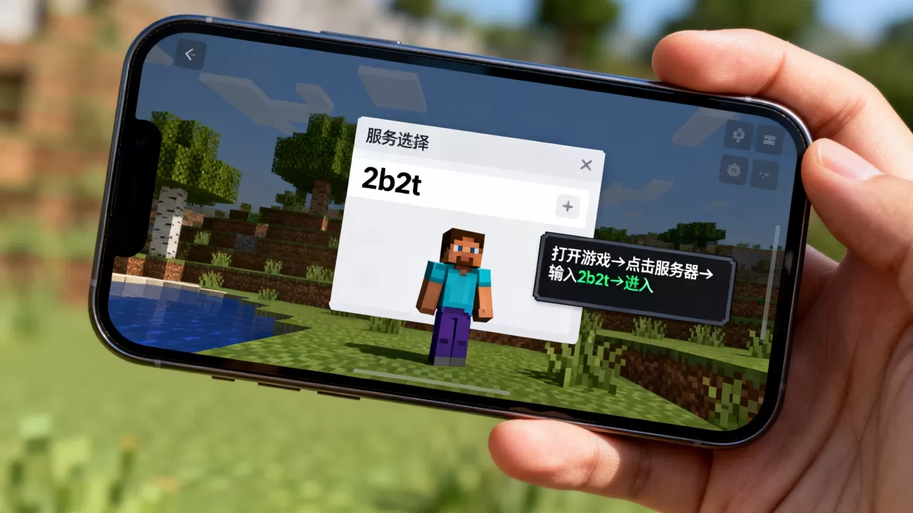 我的世界手游2b2t服务器号码是多少,怎么进? 我的世界手游2b2t服务器号码是多少,怎么进?