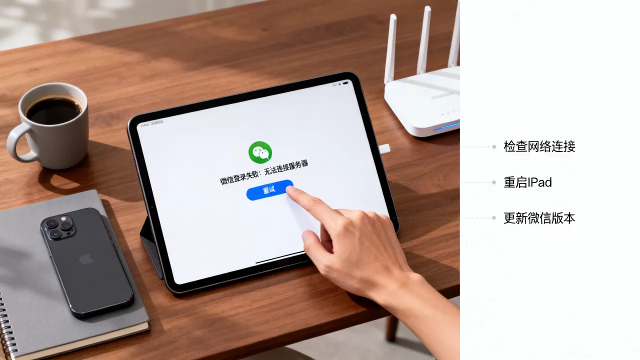 微信提示在iPad登陆不上服务器失败怎么回事?,怎么解决? 微信提示在iPad登陆不上服务器失败怎么回事?,怎么解决?
