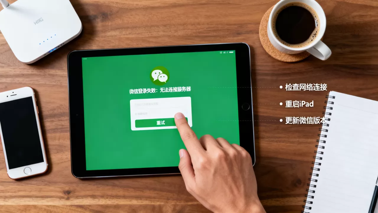 微信提示在iPad登陆不上服务器失败怎么回事?,怎么解决? 微信提示在iPad登陆不上服务器失败怎么回事?,怎么解决?