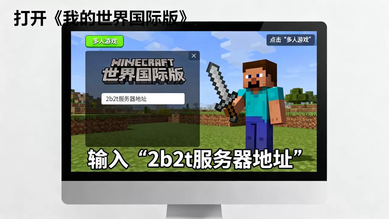 我的世界国际版怎么进2b2t服务器,2b2t服务器怎么进