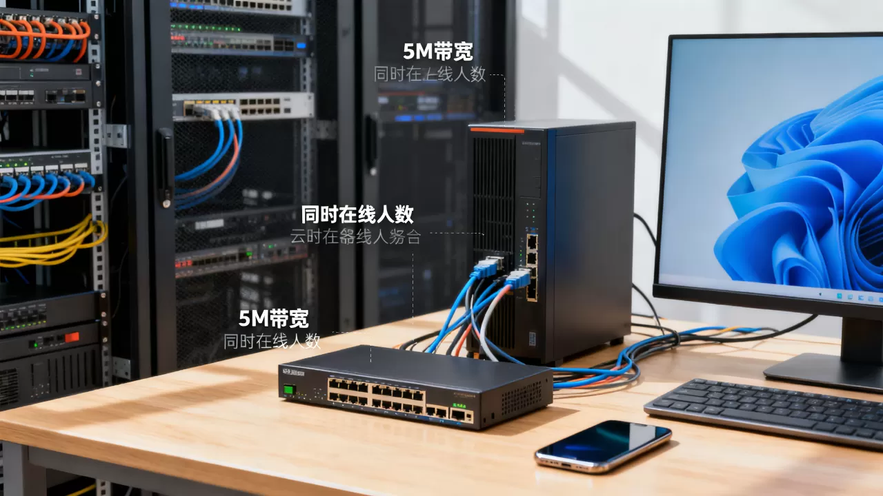 云服务器5M带宽支持多少人同时在线？，够用吗