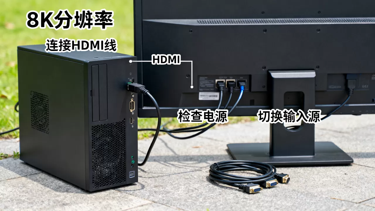 服务器主机如何连接显示屏，显示屏无信号怎么办？