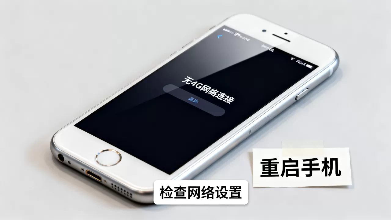 苹果6s不显示4G网络连接服务器怎么办，怎么回事？