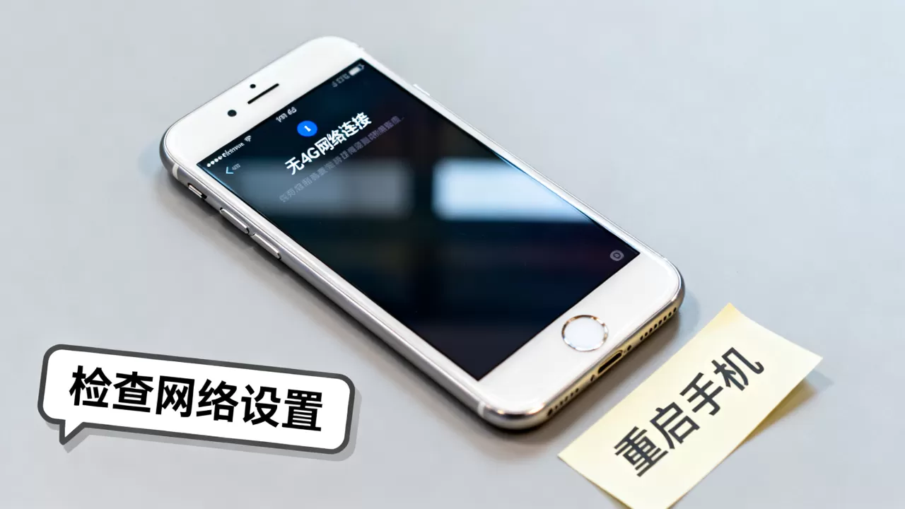 苹果6s不显示4G网络连接服务器怎么办，怎么回事？
