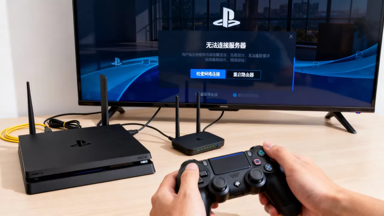 PS4下载游戏无法连接服务器怎么办，怎么回事？