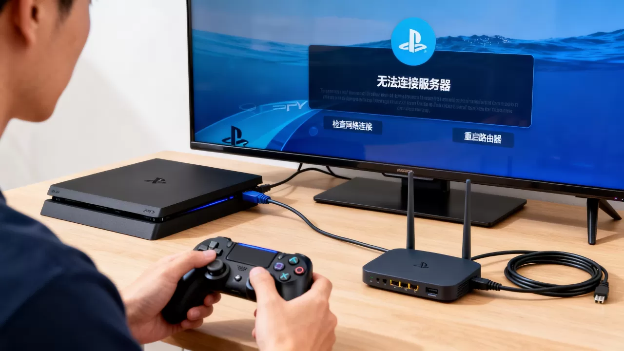 PS4下载游戏无法连接服务器怎么办，怎么回事？