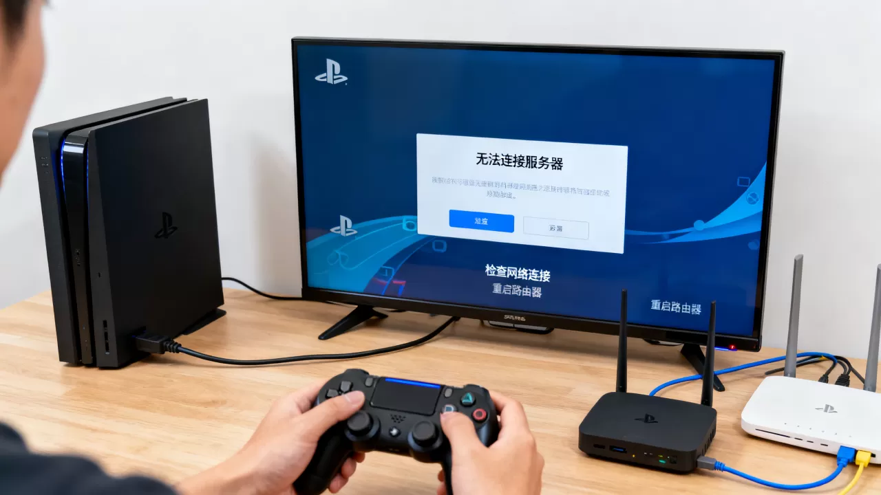 PS4下载游戏无法连接服务器怎么办，怎么回事？