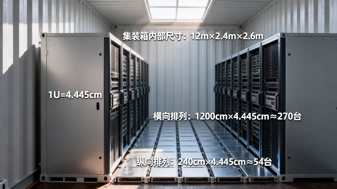 数据集装箱最多能装多少个1U服务器,怎么计算 数据集装箱最多能装多少个1U服务器,怎么计算