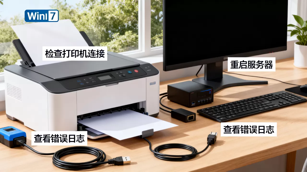 win7打印机服务器错误怎么解决？，怎么回事