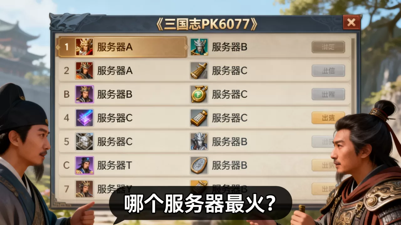 三国志PK6077有哪些服务器,哪个服务器最火? 三国志PK6077有哪些服务器,哪个服务器最火?