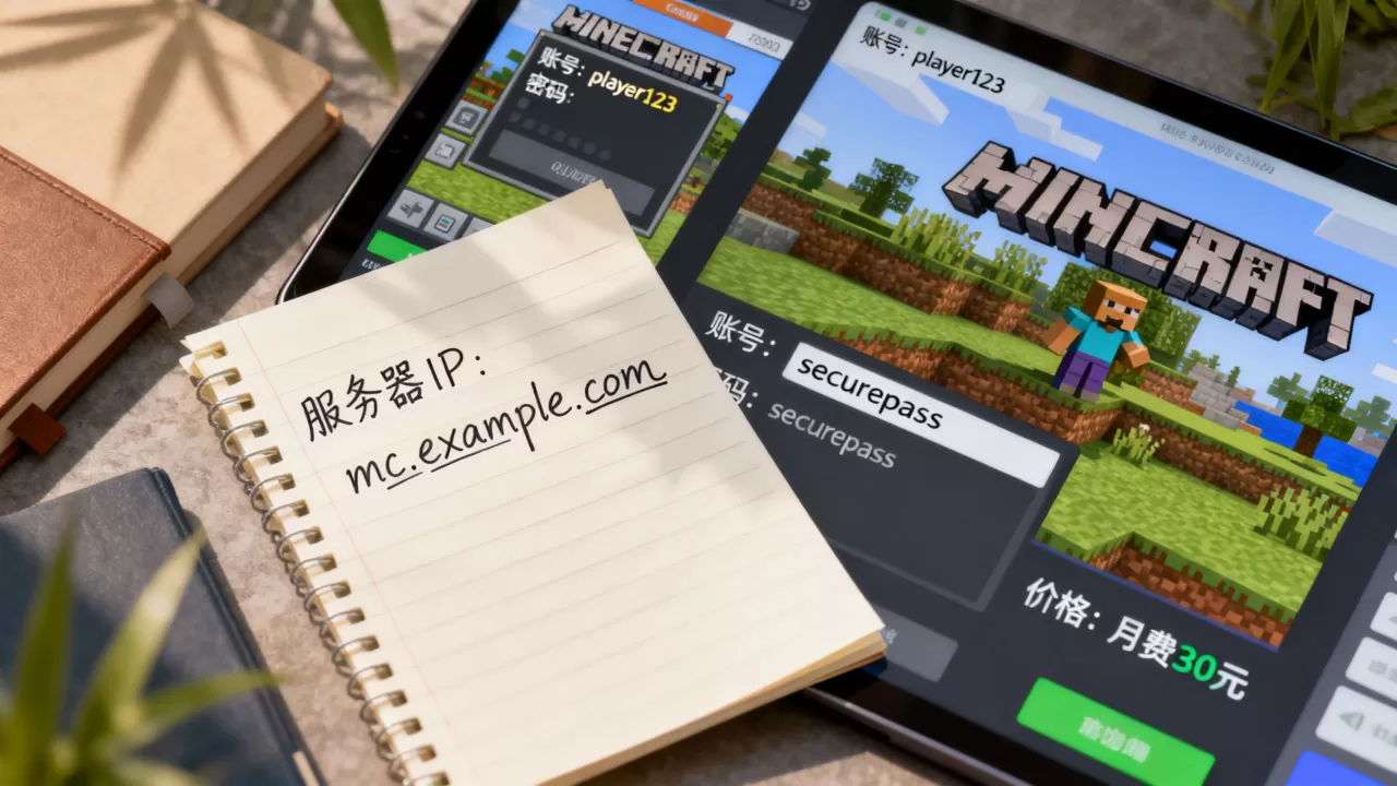 我的世界服务器IP多个账号密码是多少钱，怎么购买？