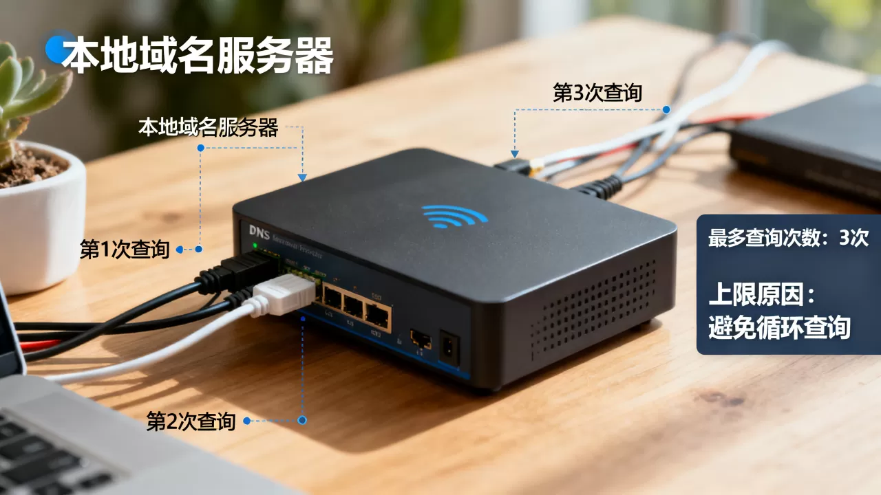 本地域名服务器最多发出多少次DNS查询，为什么有上限？