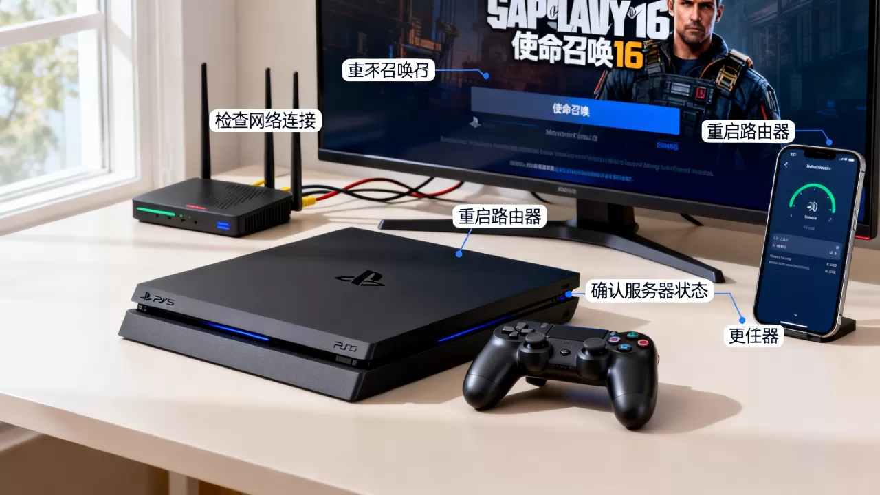 使命召唤16PS4连不上服务器怎么解决？，是什么原因？