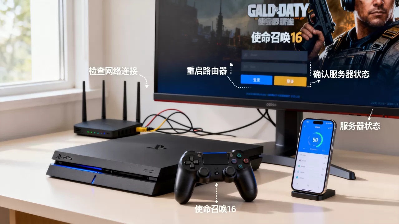 使命召唤16PS4连不上服务器怎么解决？，是什么原因？