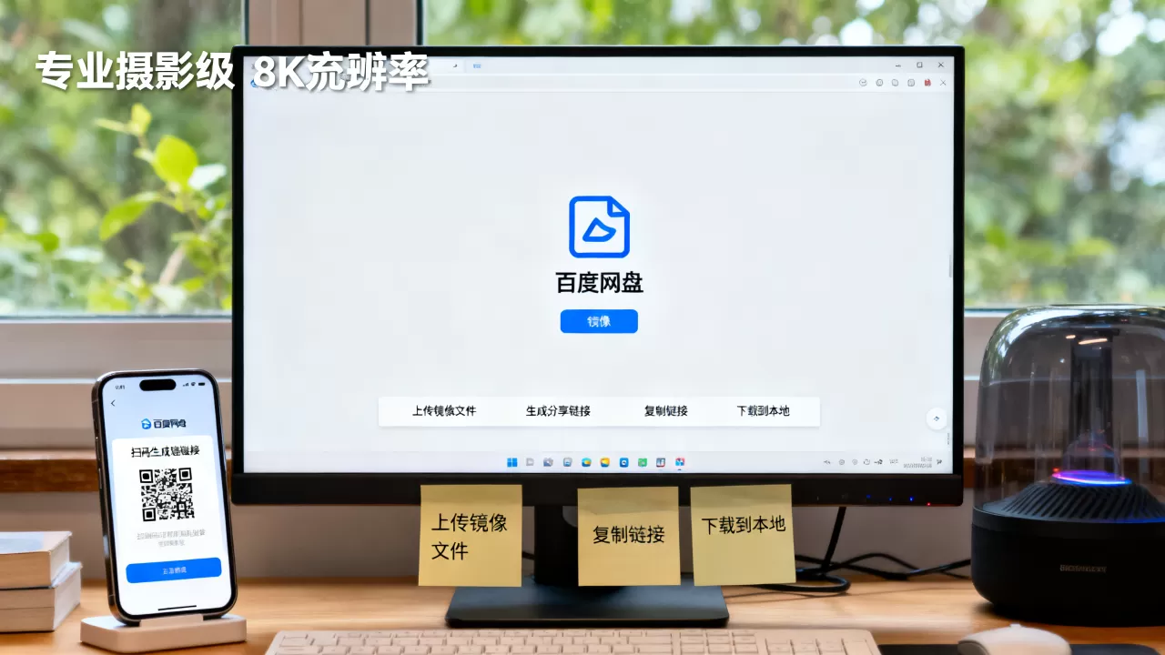 如何快速分享镜像文件到百度网盘并生成链接，怎么下载到本地？