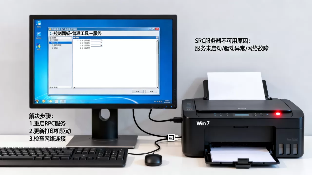 Win7打印机RPC服务器不可用怎么解决，是什么原因？