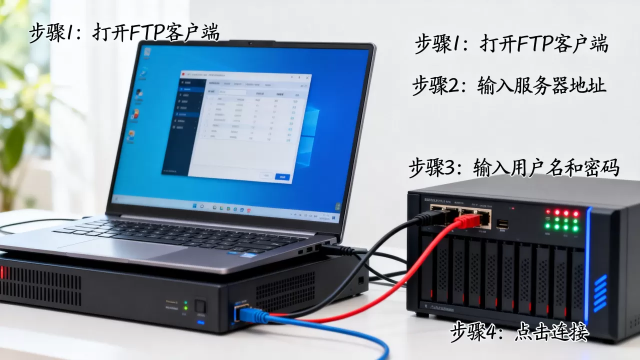 ftp怎么连接到网站服务器上，步骤是什么？