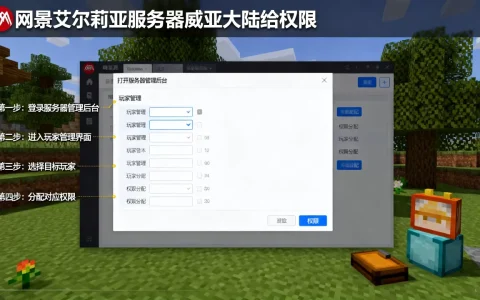 网易mc艾尔莉雅服务器威亚大陆怎么给权限？，具体步骤是什么？