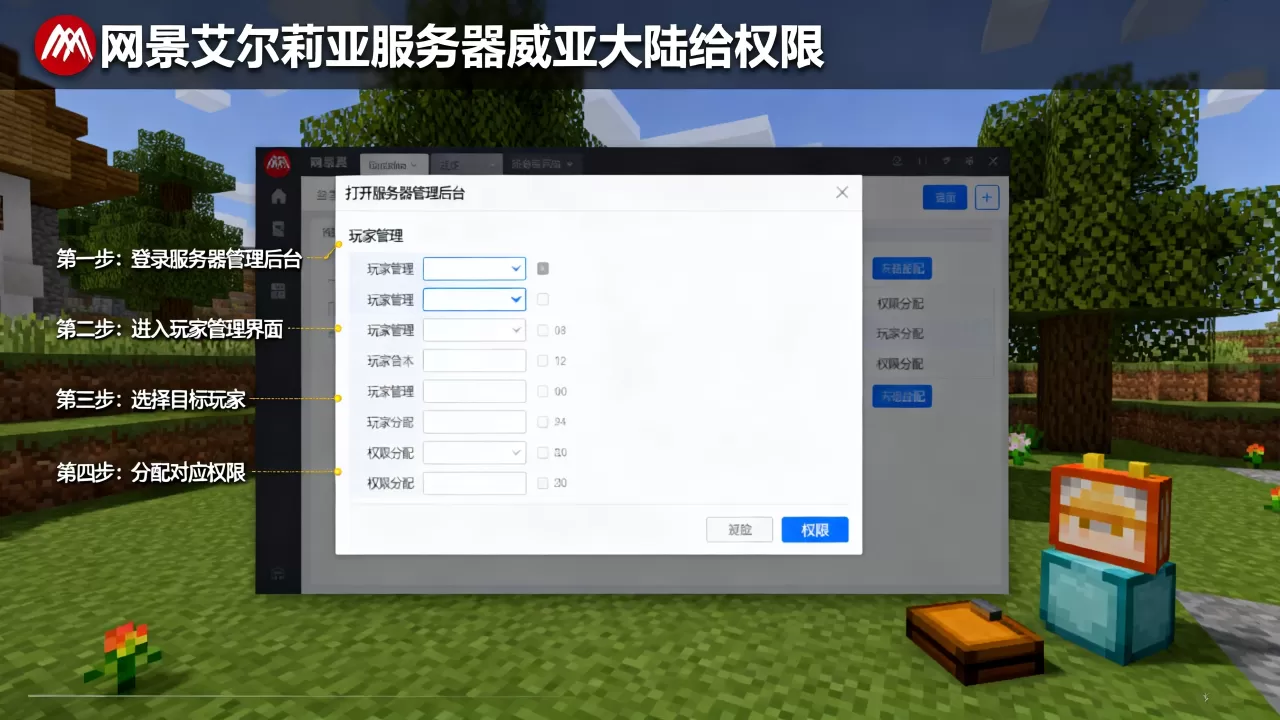 网易mc艾尔莉雅服务器威亚大陆怎么给权限?,具体步骤是什么? 网易mc艾尔莉雅服务器威亚大陆怎么给权限?,具体步骤是什么?