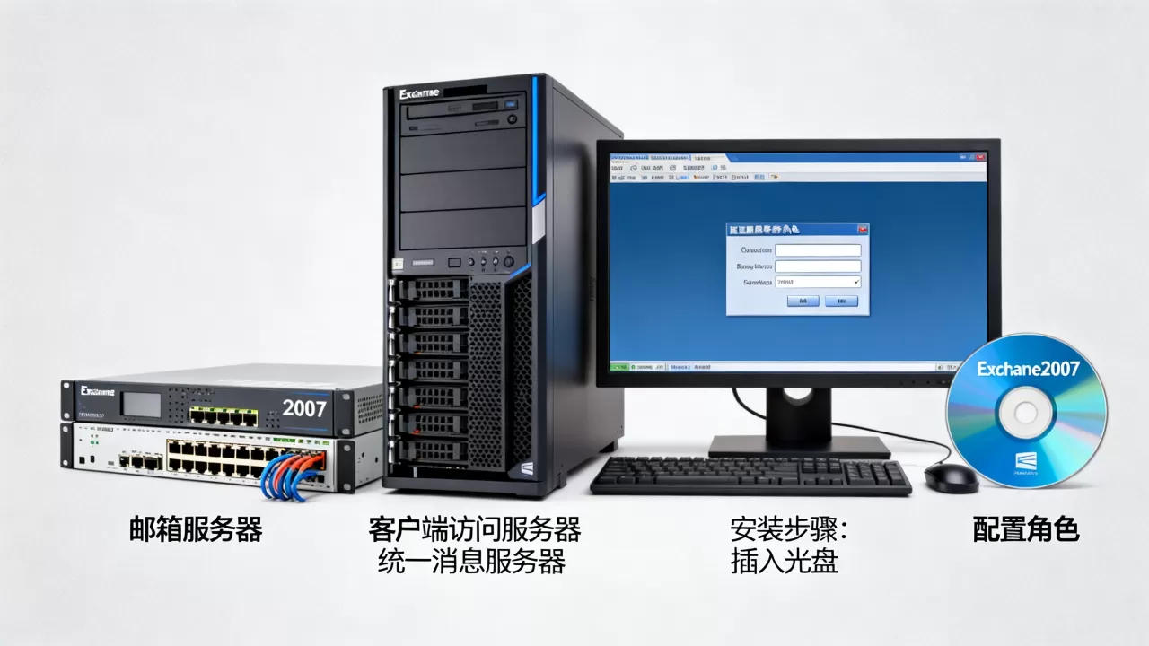 exchange2007中服务器角色有哪些？，怎么安装？