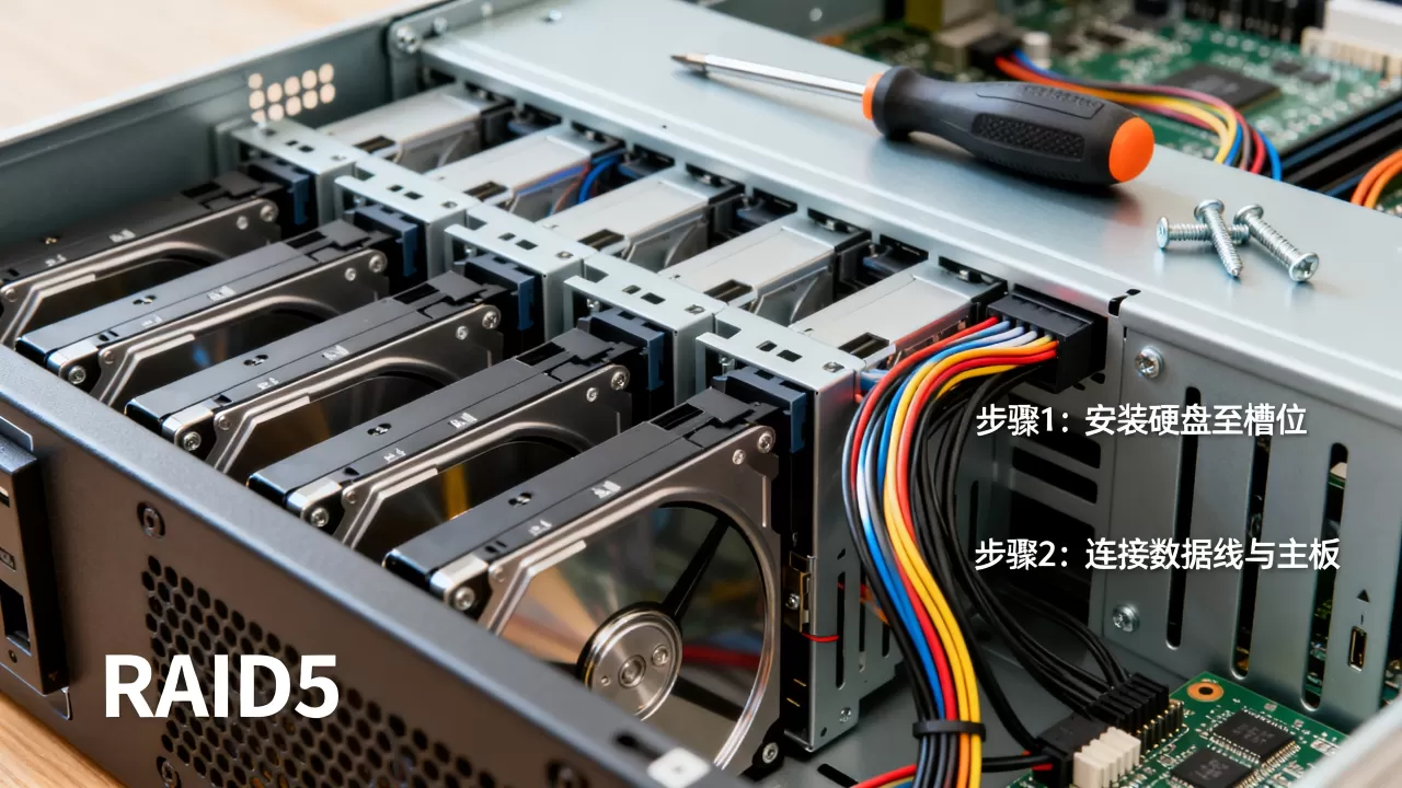 服务器如何配置RAID5，详细步骤是什么？