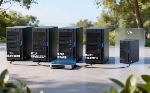 已有五台服务器怎么虚拟成一台VM，步骤是什么？
