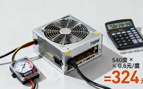 服务器750w电源一个月耗电多少？，电费怎么算？