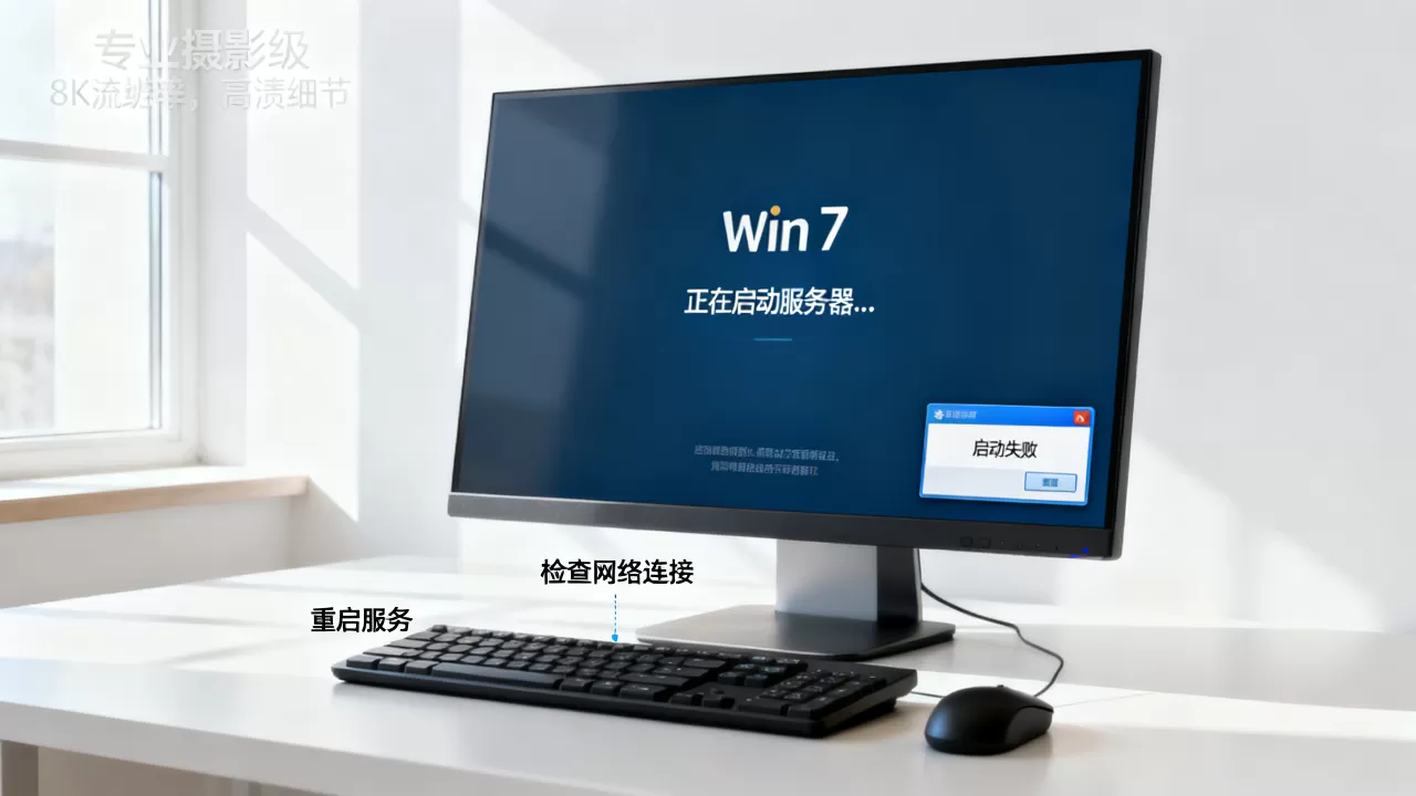 win7电脑一直正在启动服务器失败怎么办,是什么原因 win7电脑一直正在启动服务器失败怎么办,是什么原因