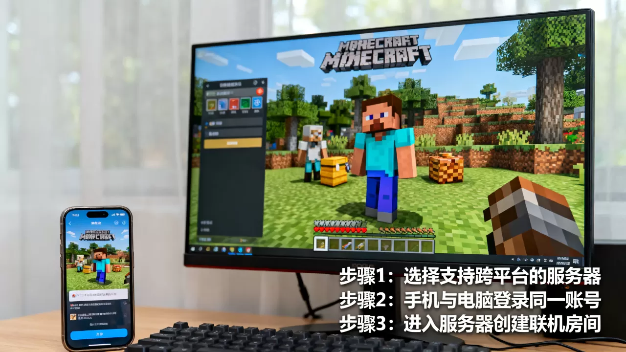我的世界哪些服务器可以手游端游联机，怎么联机