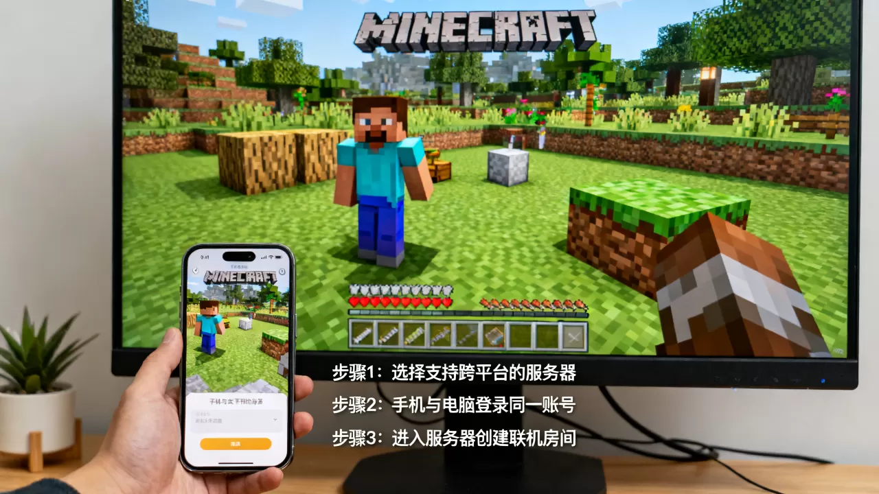 我的世界哪些服务器可以手游端游联机，怎么联机
