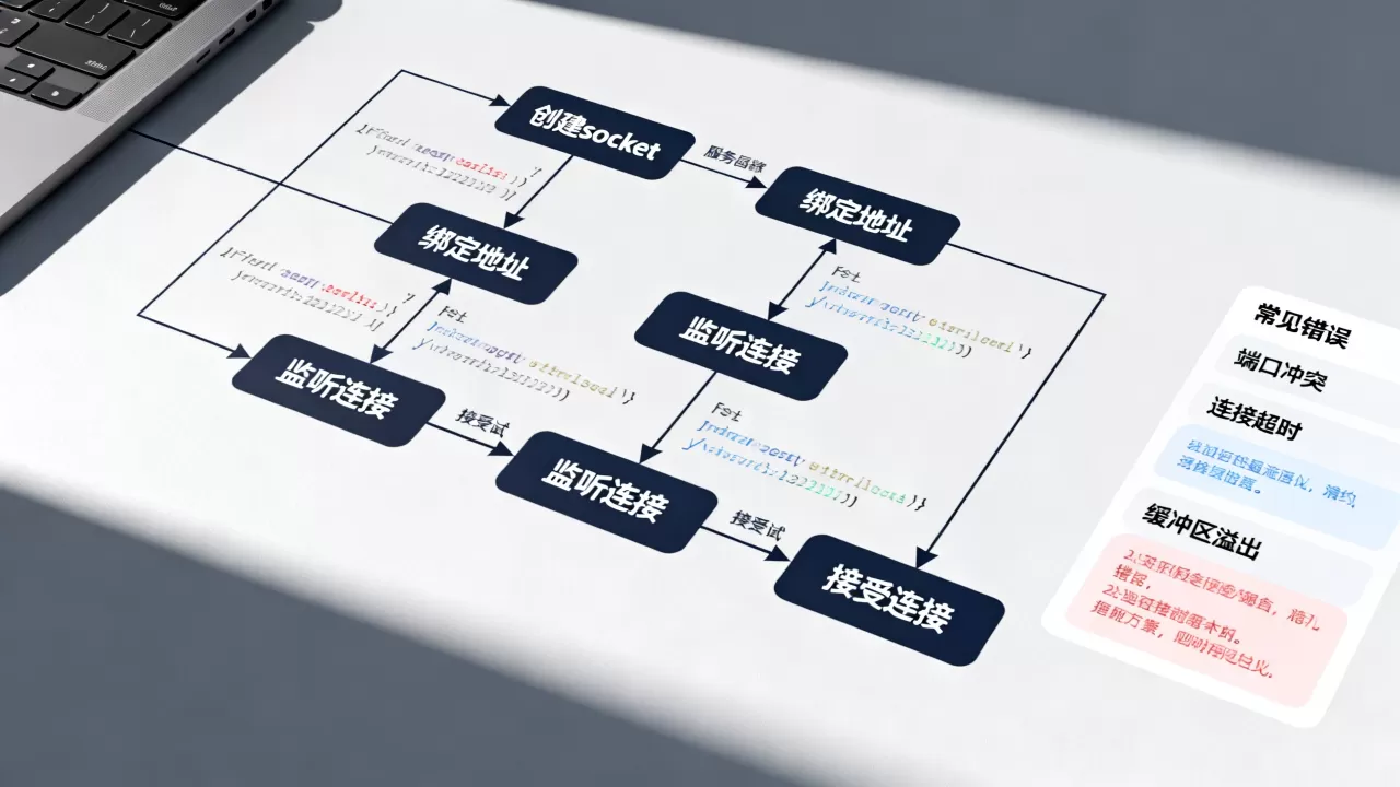 服务器socket函数流程图是什么?,常见错误有哪些? 服务器socket函数流程图是什么?,常见错误有哪些?