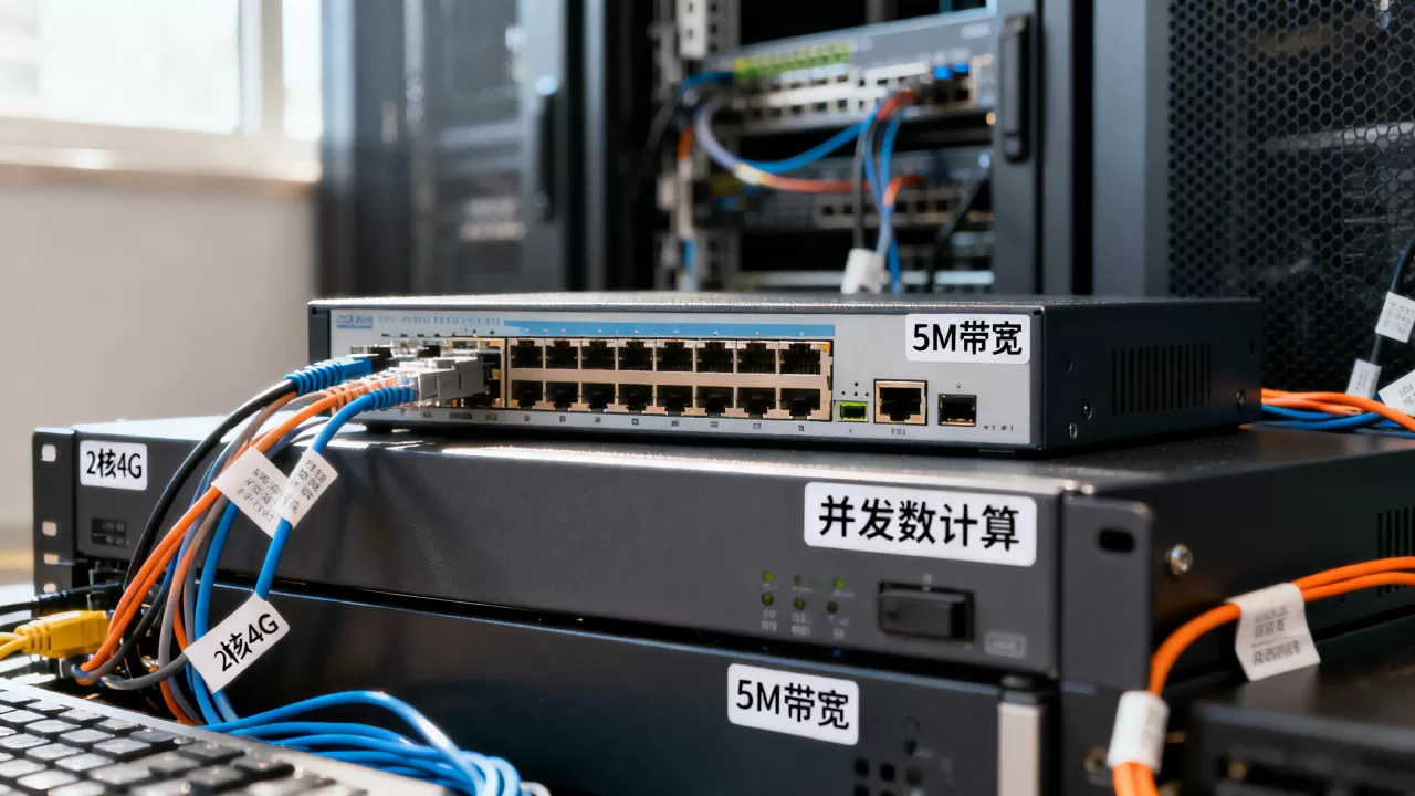 2核4G服务器5M带宽到底支持多少并发，并发数怎么算？