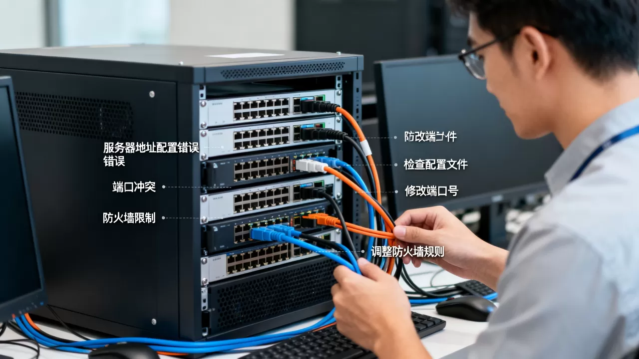 服务器地址及端口异常是什么原因？，怎么解决